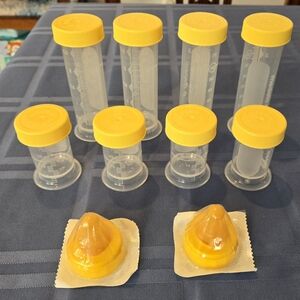 Medela Starter Bottles with Lids + 2 NEW Similac Nipples